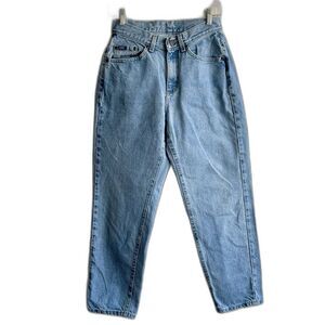 LEE Denim Mom Jeans VTG 90s 8P High Waist Light Wash Grunge Minimal